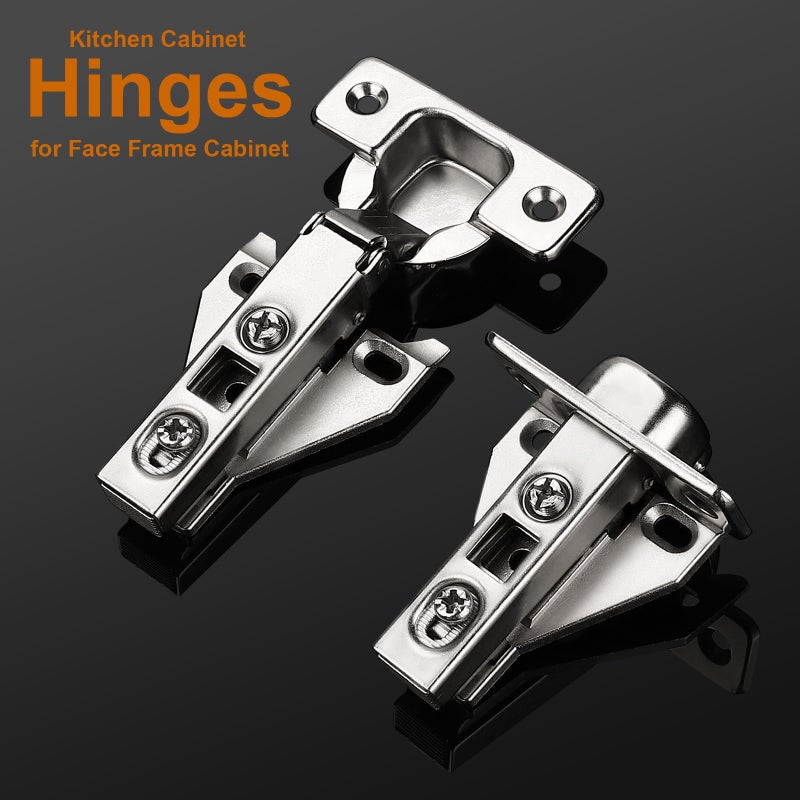 Probrico 1 Pairï¼ˆ2 Packï¼‰ Kitchen Cabinet Hinges for Face Frame Cabinet, Concealed Cabinet Hinges Brushed Satin Nickel with Mounting Screws - Image 2